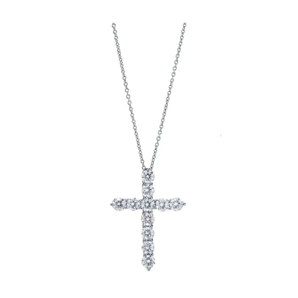 Tiffanynecklaceデザイナー女性オリジナル品質ペンダントネックレスクロスネックレススターリングシルバーダイヤモンドネックレス