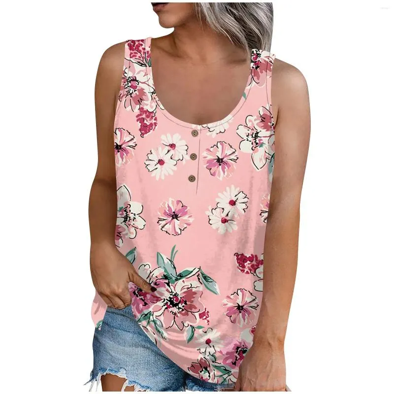 Tanks pour femmes Camis Femme Femme Slim Elegant Floral Fleur imprimée Salosée décontrue