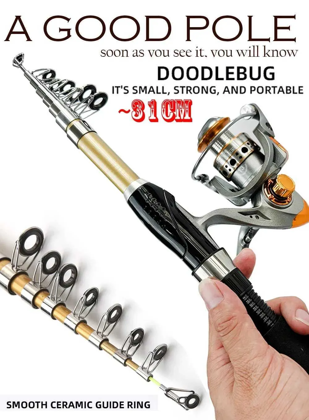 Boat Fishing Rods Short 1.5m 1.7m 1.9m 2.1m Telescopic Fishing Rods Combo  Set Super Hard Spinning Rod Reel Metal Spool Kits De Pesca CompletoL231223  From 14,22 €