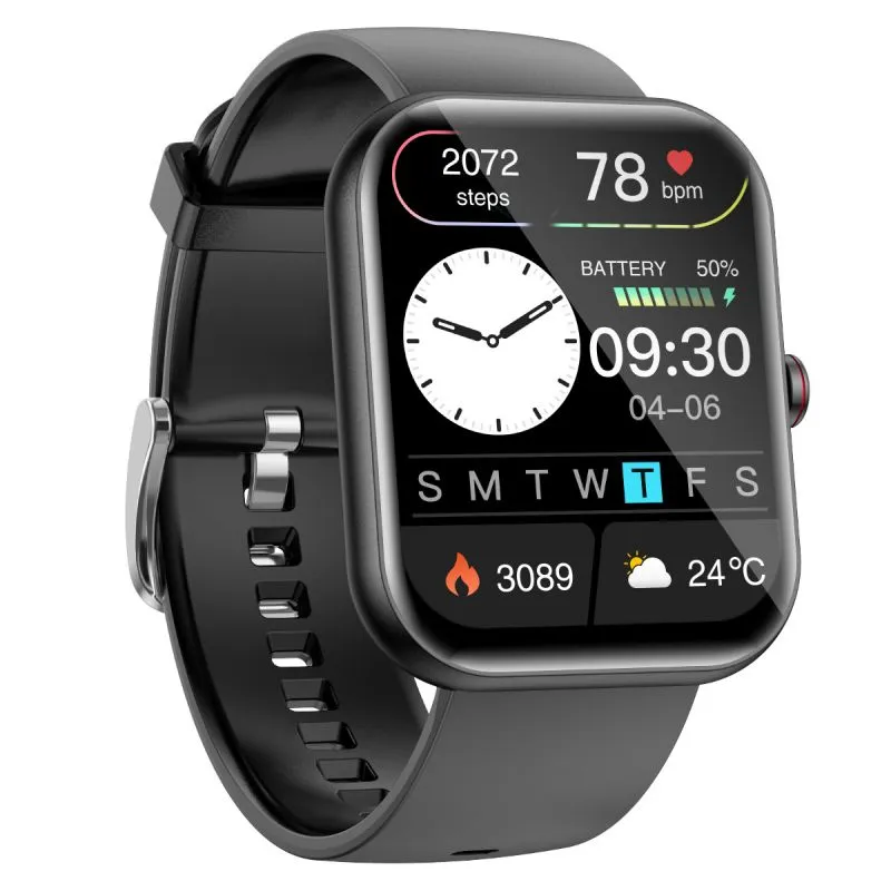 스마트 워치 1.91 인치 스크린 블루투스 시계 스마트 장치 iwatch 스포츠 J221 iOS 안드로이드 시계 심박수 모니터 혈압에 대한 스포츠 시계 자기 전하