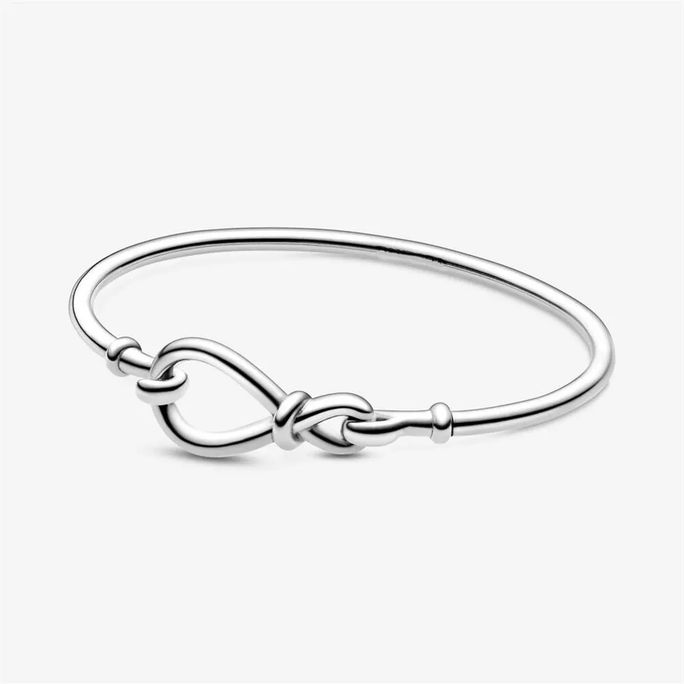 High polish 100% 925 sterling silver Infinity Knot Bangle fashion wedding engagement jewelry making for women gifts280k