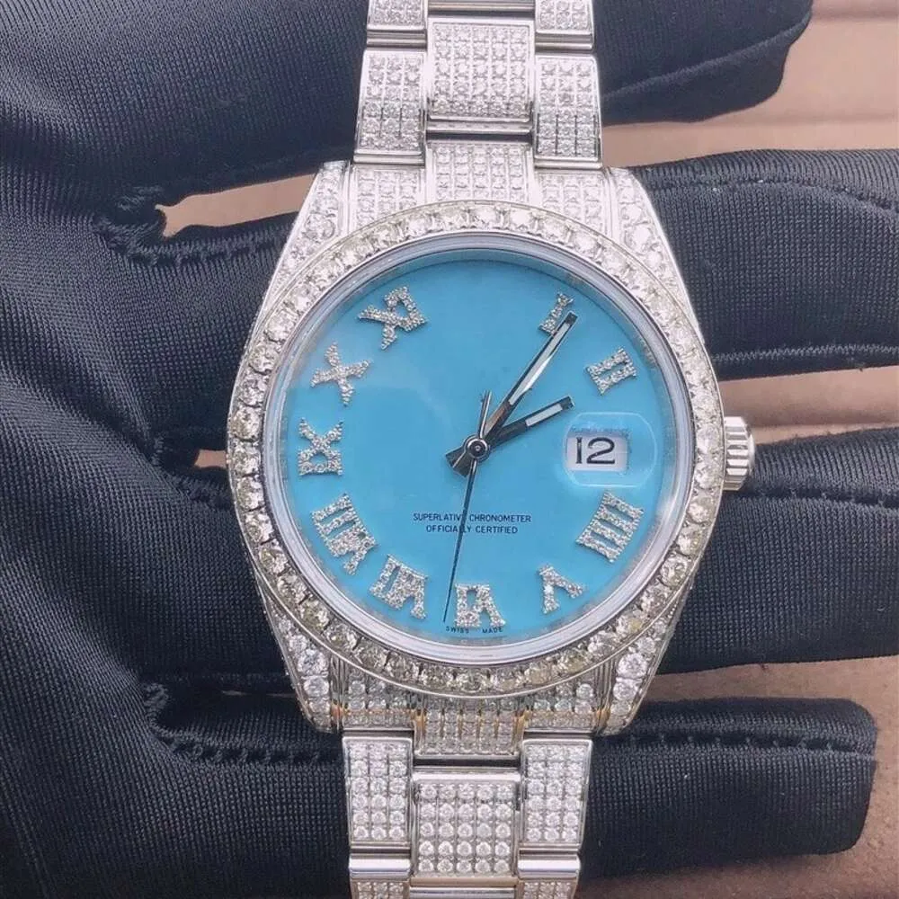 Redleaf Custom VVS Moissanite Mechanical Pass Diamond Tester Handmade Setting Iced Out Fine Jewelry Wrist Watch