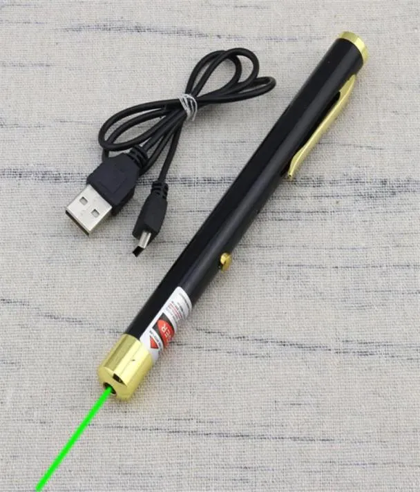 BGD 532NM Green Laser Pointer Pen Built Battery Battery USB Pointeur de chargement USB Pointer pour le bureau et l'enseignement336d9233350