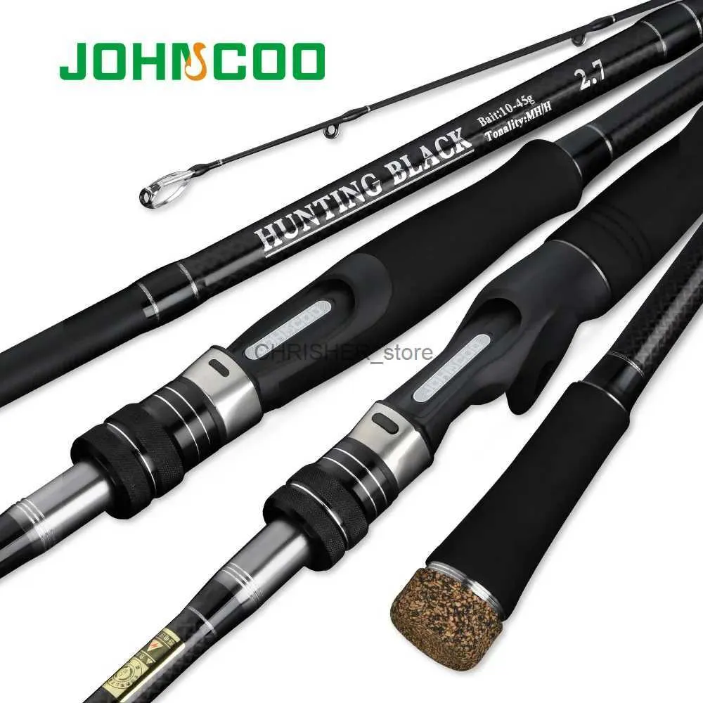 Boat Fishing Rods JOHNCOO Carbon Fishing Rod 2.7m 3.0m MH H Power 10-45g Baitcasting Rod Sea Bass Inshore Fishing Rod 3 Sections Spinning RodL231223