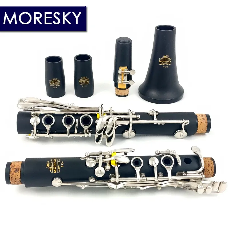 Moresky Clarinet Ebonite/Hard Rubber 17 Keys Woodwind أداة E126 (OEM)