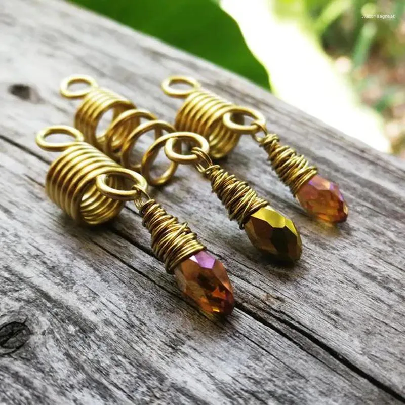 Hair Clips Boho Dread Beads Tarnished Brass Accessories Fall