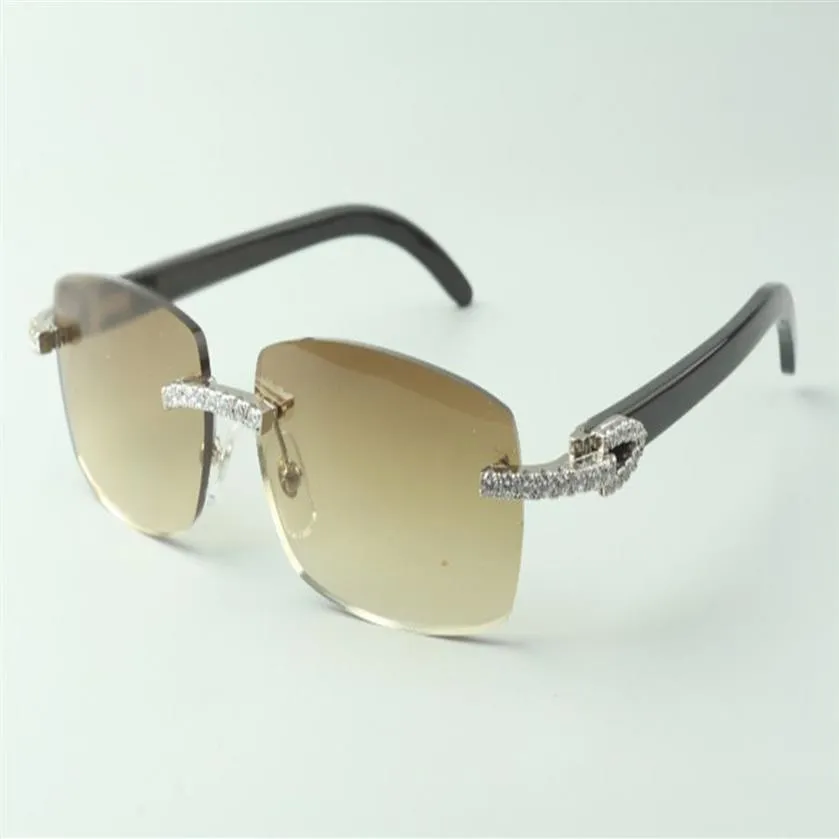 Designer Endless Diamentowe okulary przeciwsłoneczne 3524026 z czarnymi nogami rogu Buffalo Szklanki Diak S rozmiar 18-140 mm263r