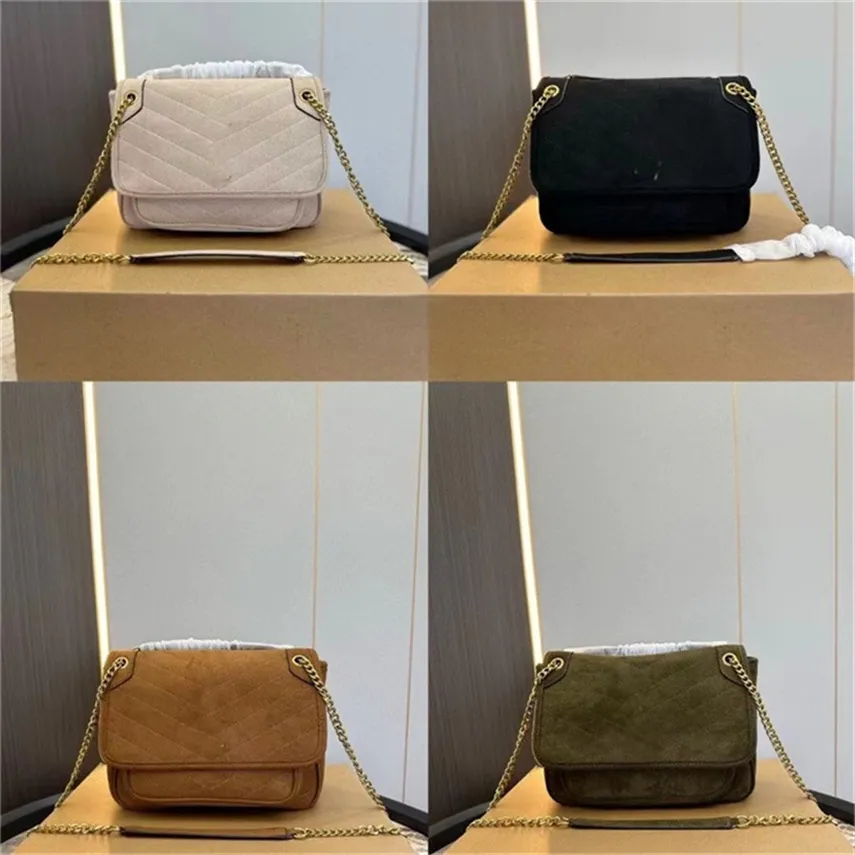 designerka torby na ramiona łańcuch zamszowy skórzany klapa crossbody panie messenger vintage torebka damska torebka damska