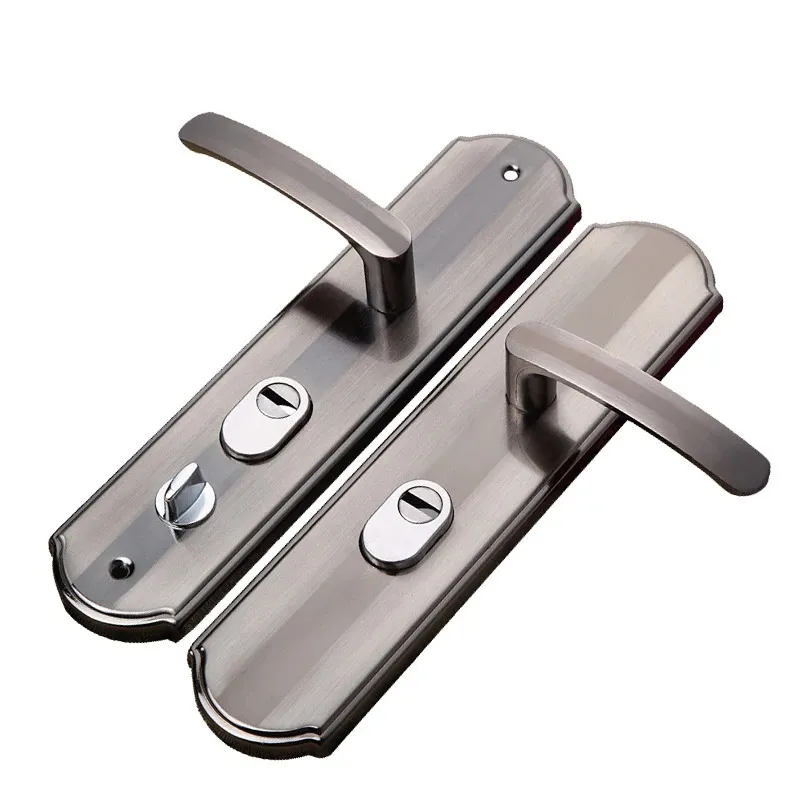 Aluminium legering deurklinkhandgreep Universele Beveiligingsdeur Handgreep Pair Vergrendeld Dikke paneel Handgreep Deurslot Huishoudelijk Hardware 231222