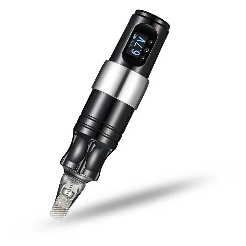 Machine Tuffking Wireless Tattoo Hine Pen Coreless Motor Tattoo Pen 1800 Mah Lithium Battery Power Supply Oled Digital for Body Art