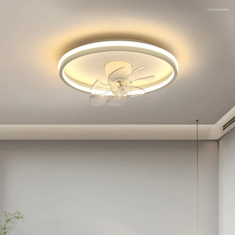 Lampa wentylatora żyrandoli Nowoczesna minimalistyczna sypialnia ochrony oczu Pełne spektrum ultra-cienkie pomieszczenie ze zintegrowanym światłem