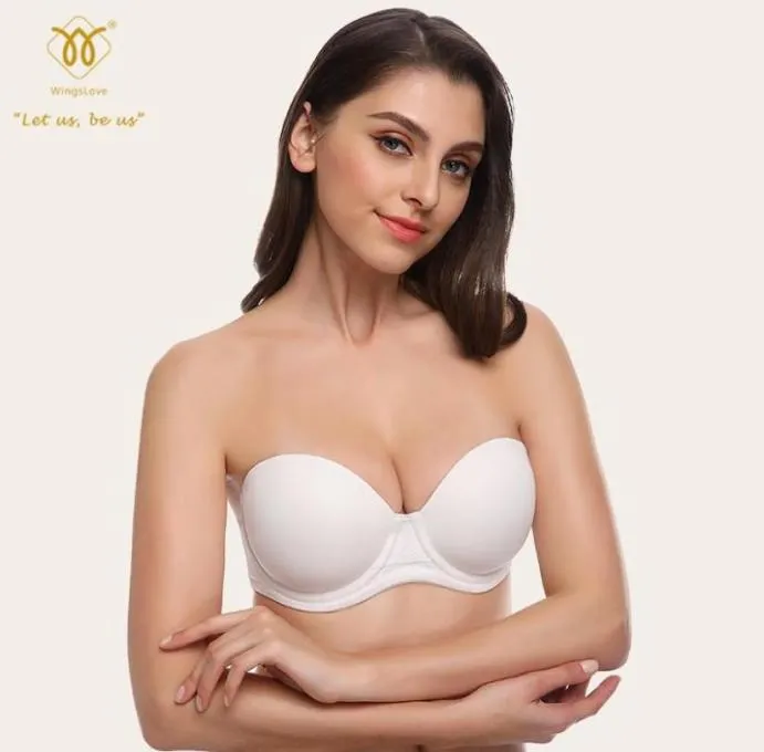 Women's Underwire Contour Multiway Strapless Bra Plus Size Push Up