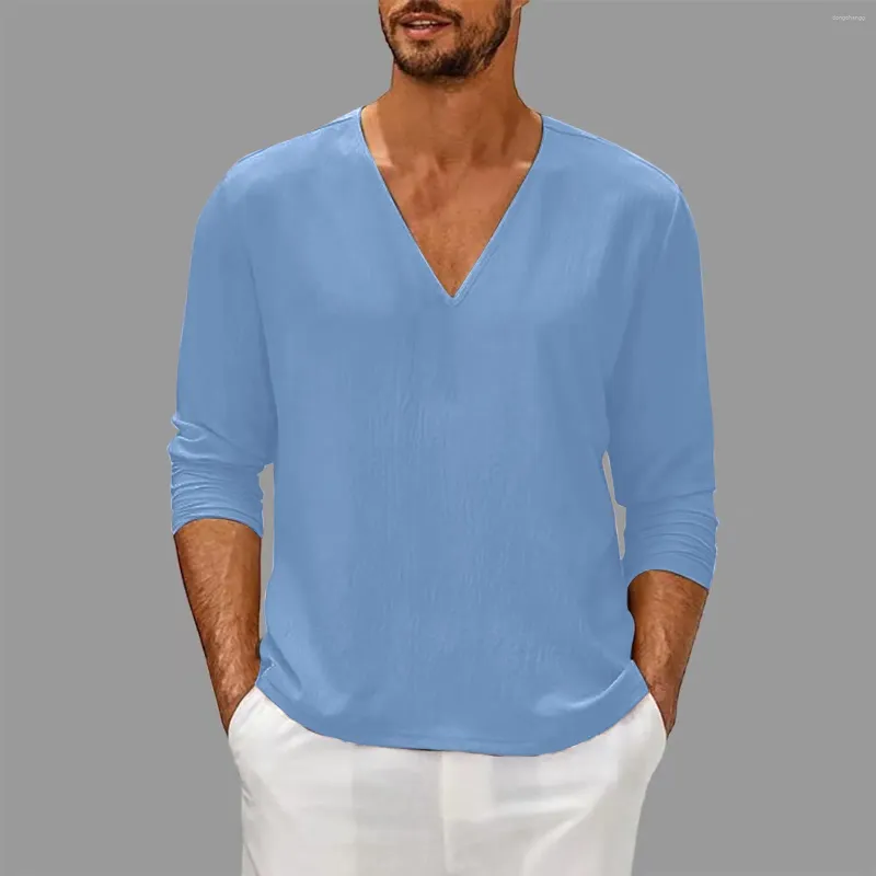 Magliette da uomo maschile a v-shirt a v-shirt limpiccio