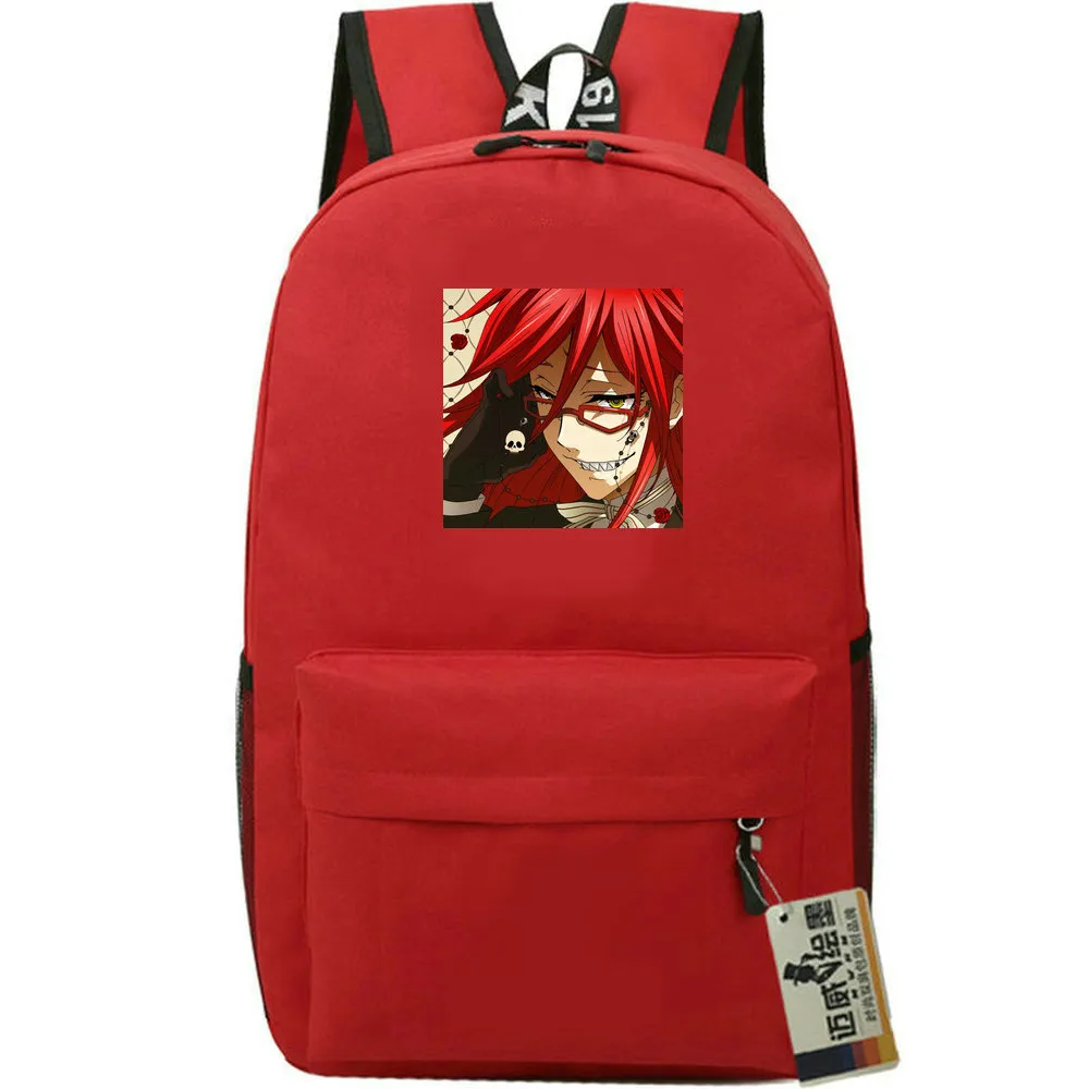 Grell Sutcliff Rucksack Black Butler Day Pack in der Himmelschule Cartoon Print Rucksack Sport Schoolbag Outdoor Daypack