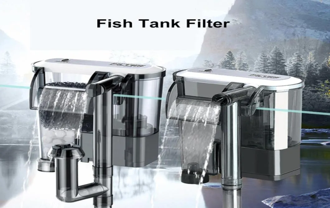 Fish Tank Filter External for rium Waterfall Suspension Oxygen Pump Submersible Hang on Fliter Accessories Y2009172758671