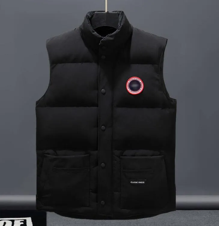 Mens Vestidos Veste Vestido Vest Designer Men Jacket Canadian Waistcoat Feather Material Looke Coat Winter Jacket 남자와 여자 야외 코트