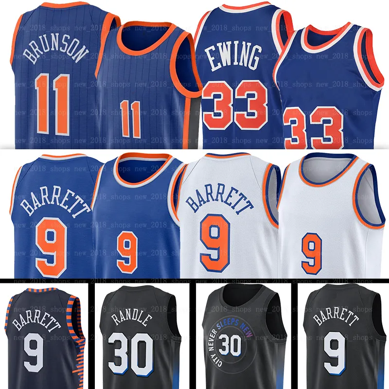 2024 uomini Jalen Brunson Basketball Jersey RJ Barrett Patrick Ewing Men 11 9 30 Blue Jersey Z1