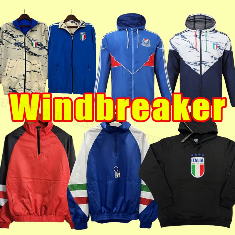 Windbreaker 23 24 Bonucci Soccer Tracksuits 2023 2024 Italys Insigne Italia Verratti Chiellini Chiesa Barella Football Shirts Långärmade män