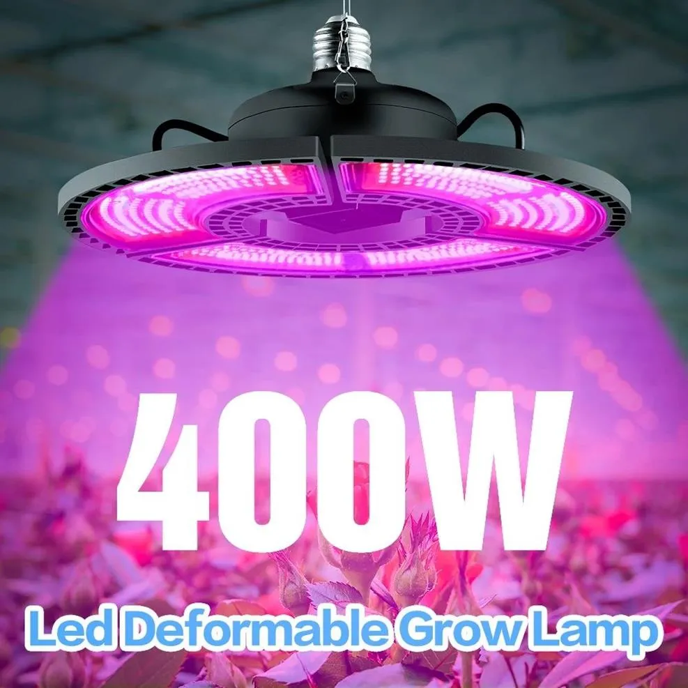 E27 Grow Grow Light 100W 200W 300W 400W 높은 밝기 LED 조명 AC85-265V 식물을위한 변형 가능한 램프 실내 수경 텐트 2911