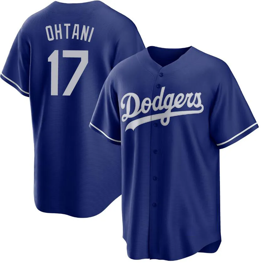 Ohtani Baseball Jersey #17, Dodgers Blue White Grey, Men