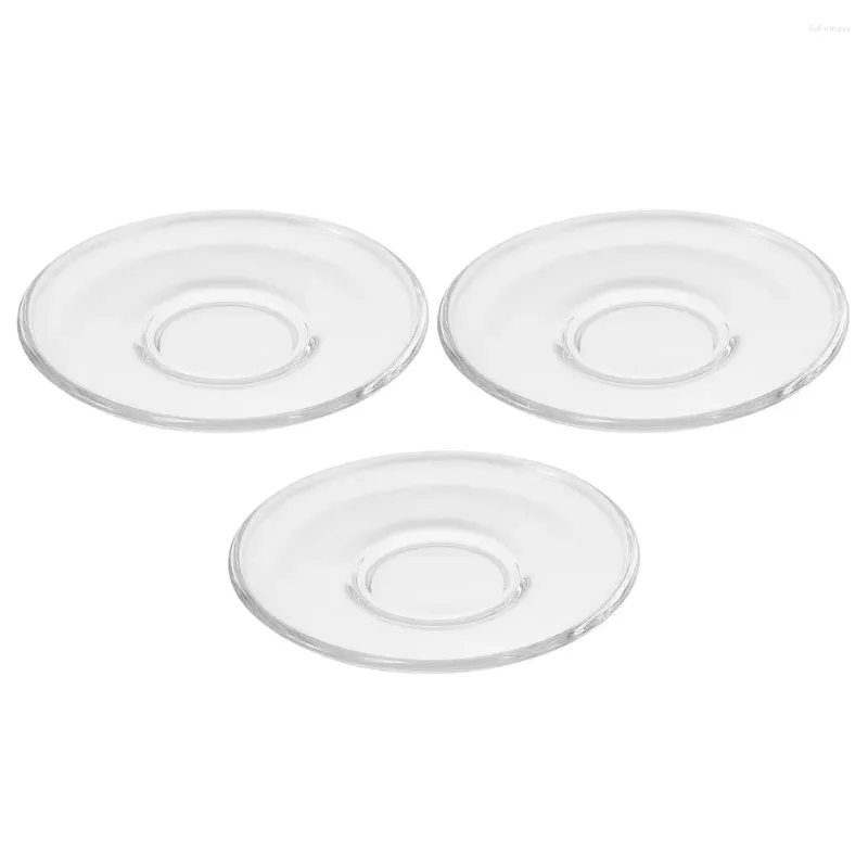 Koppar tefat 3st Glass Cup Mats Saucer Mug Pad Decorative Cupcake Plate Areat Plates