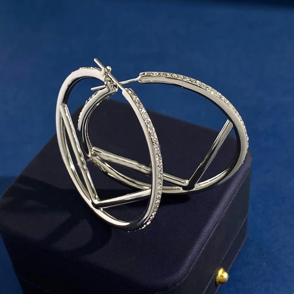 Hoop Earrings Designer Jewelry Fashion Circle 18k Gold Plating Earring 5 0 Cm In Diameter Luxurys Silver Earrings Smooth F Stud Ho230j