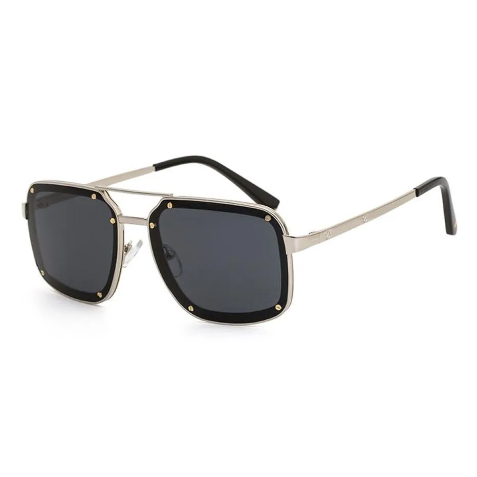 Fashion Men Sunglasses Whole Exquisite Metal Screws Series Gentleman Sunglasses Large Square Frames Mechanical Retro Style Hig288Z