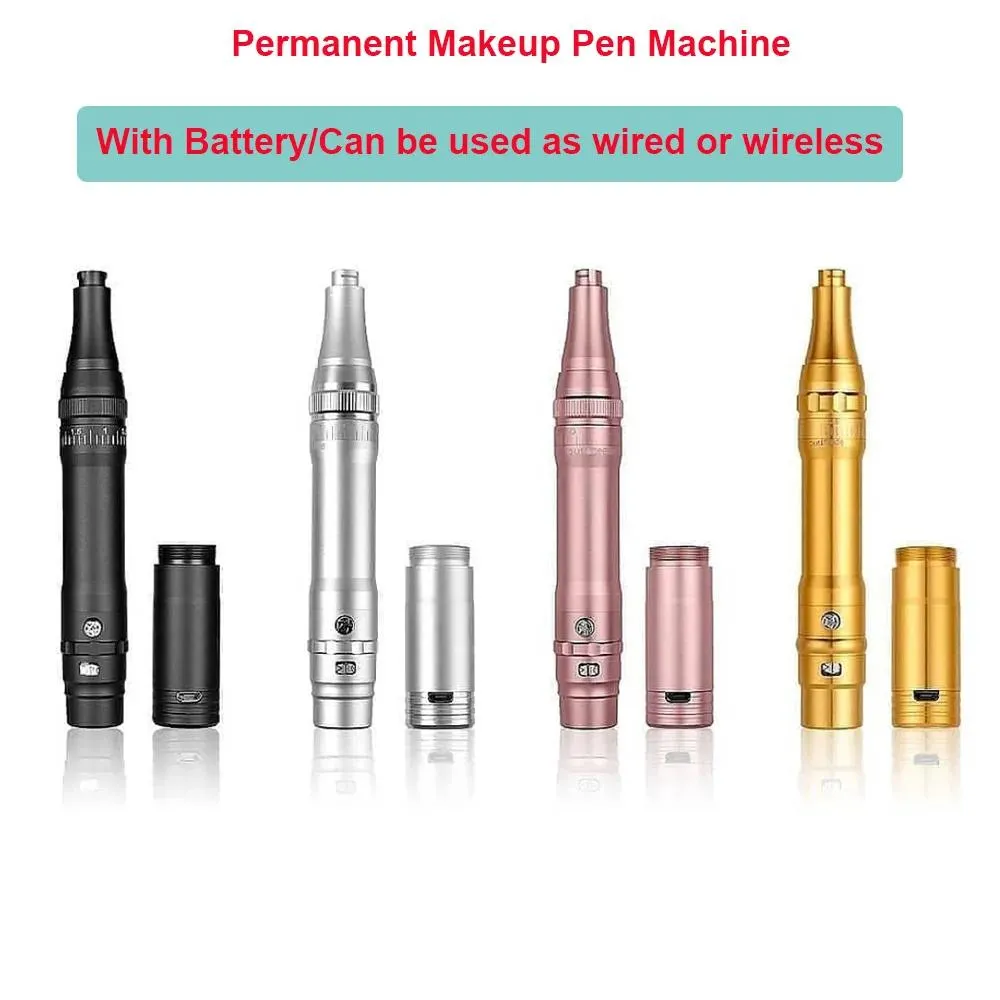 Machine New Wireless Permanent Makeup Hine for Eyebrows Miroblading Shading Eyeliner Lip Microshading Hine Tattoo Pen Gun Mts Kit