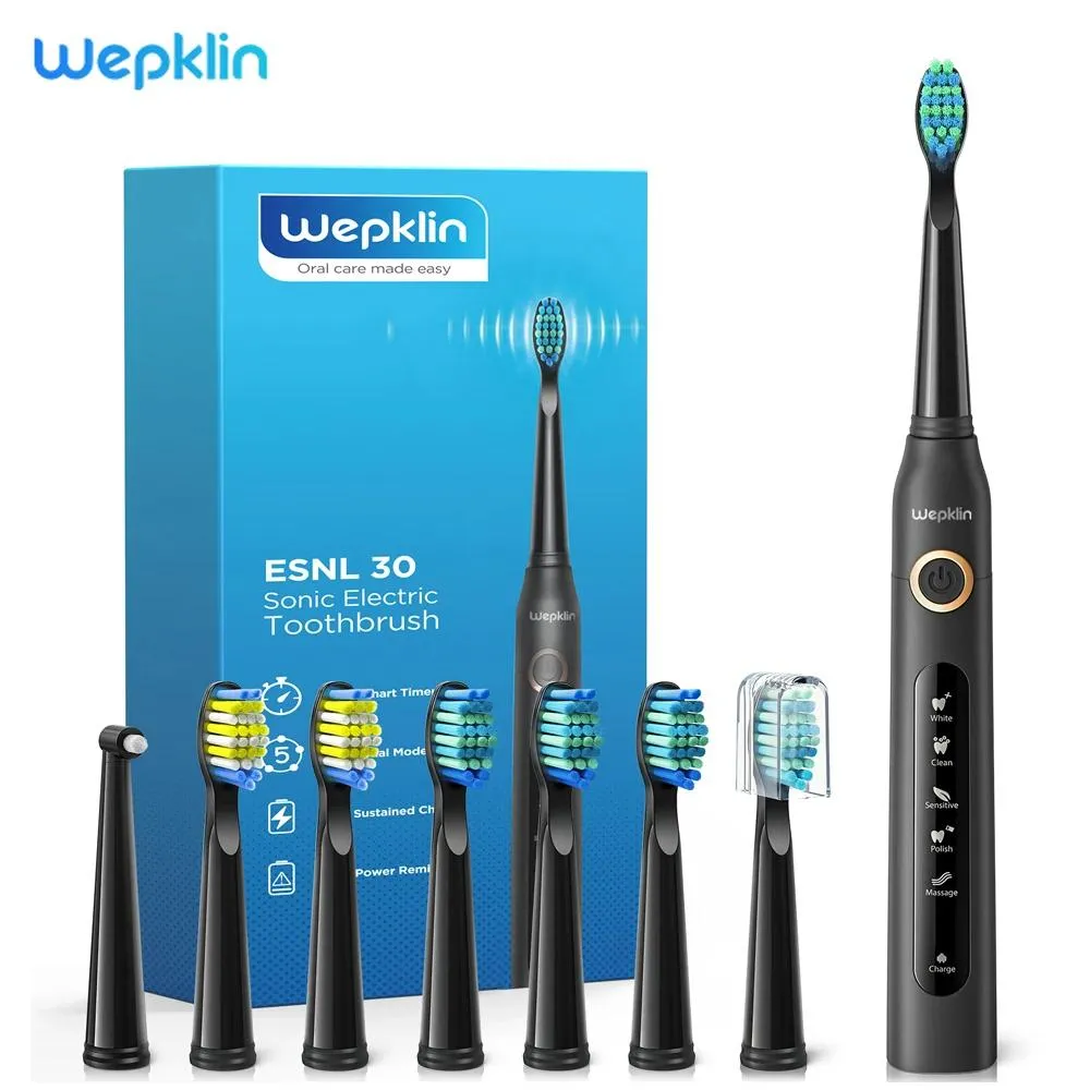Brosse à dents wepklin 507 5 modes brosses à dents électriques sonores pour adultes enfants 5 modes smart tempor