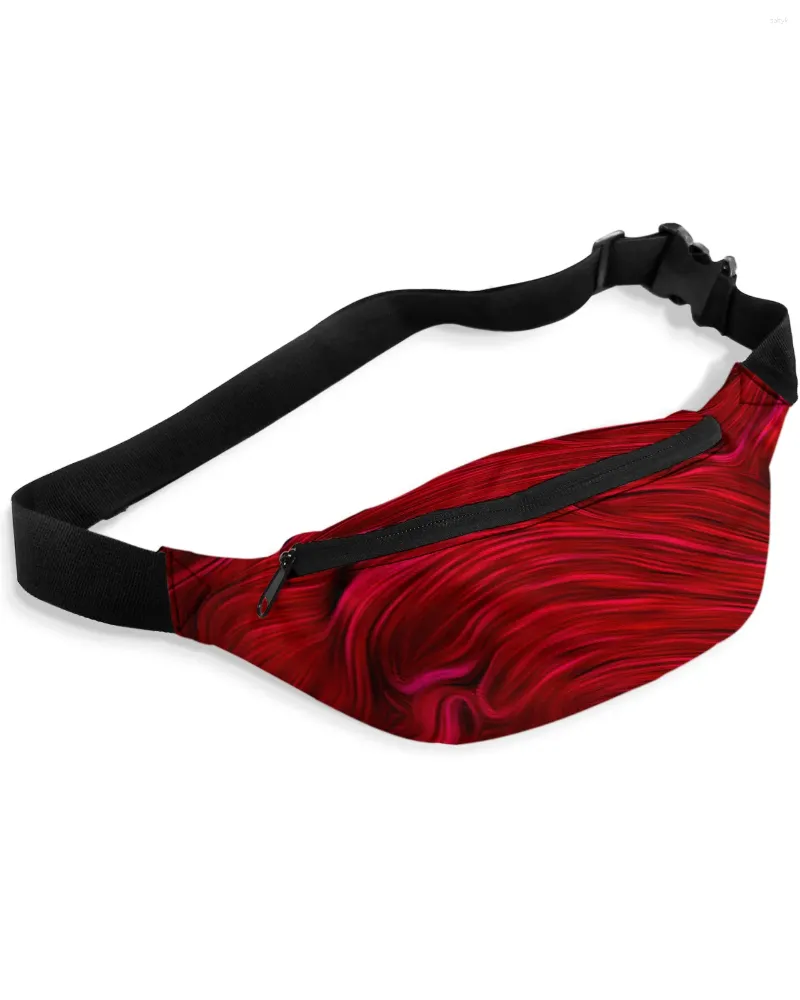 Bolsas de cintura linhas de textura abstrata vermelhas para mulheres viagens ombro ombro crossbody peito à prova d'água pacote de fanny