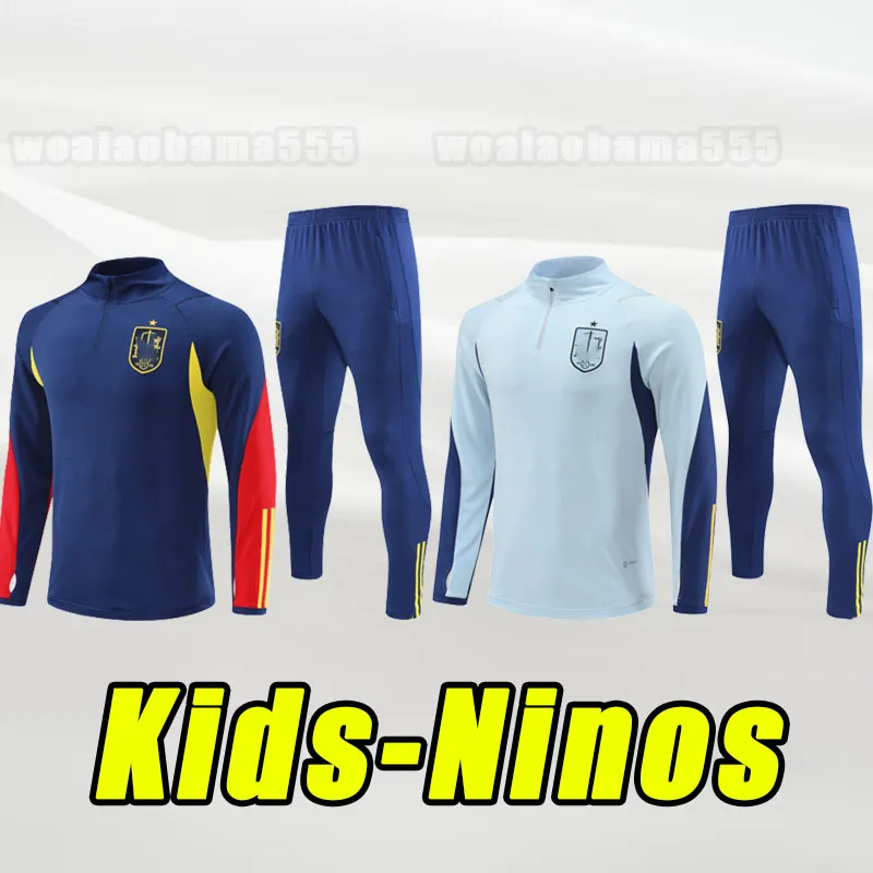 kIDS CHILD Spain world soccer Tracksuits cup 2023 national unifroms Man RODRIGO CANALES ANSU FATI RAMOS SAUL KOKE ASENSIO MORATA Long sleeve tracksuit jacket pants