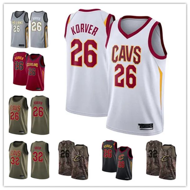 Custom Mens women youth cleveland''Cavaliers''26 Kyle Korver 32 Jeff GreenCamo black red Basketball throwback Jersey