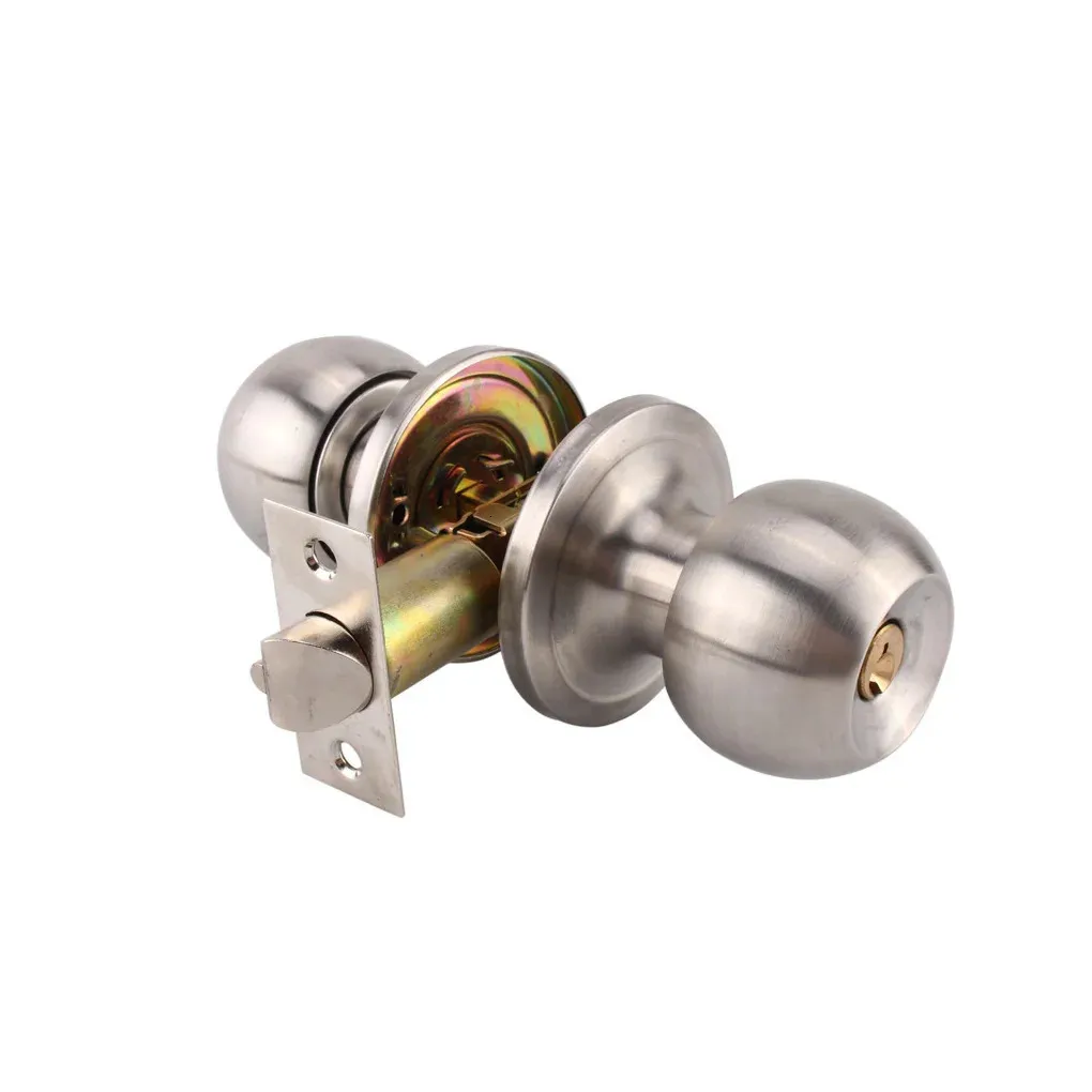 Runda dörrknoppar Rotation Knobset Handle Knob Home El Let Entrance Padlock Hardware Lock med nyckel för badrum 231222