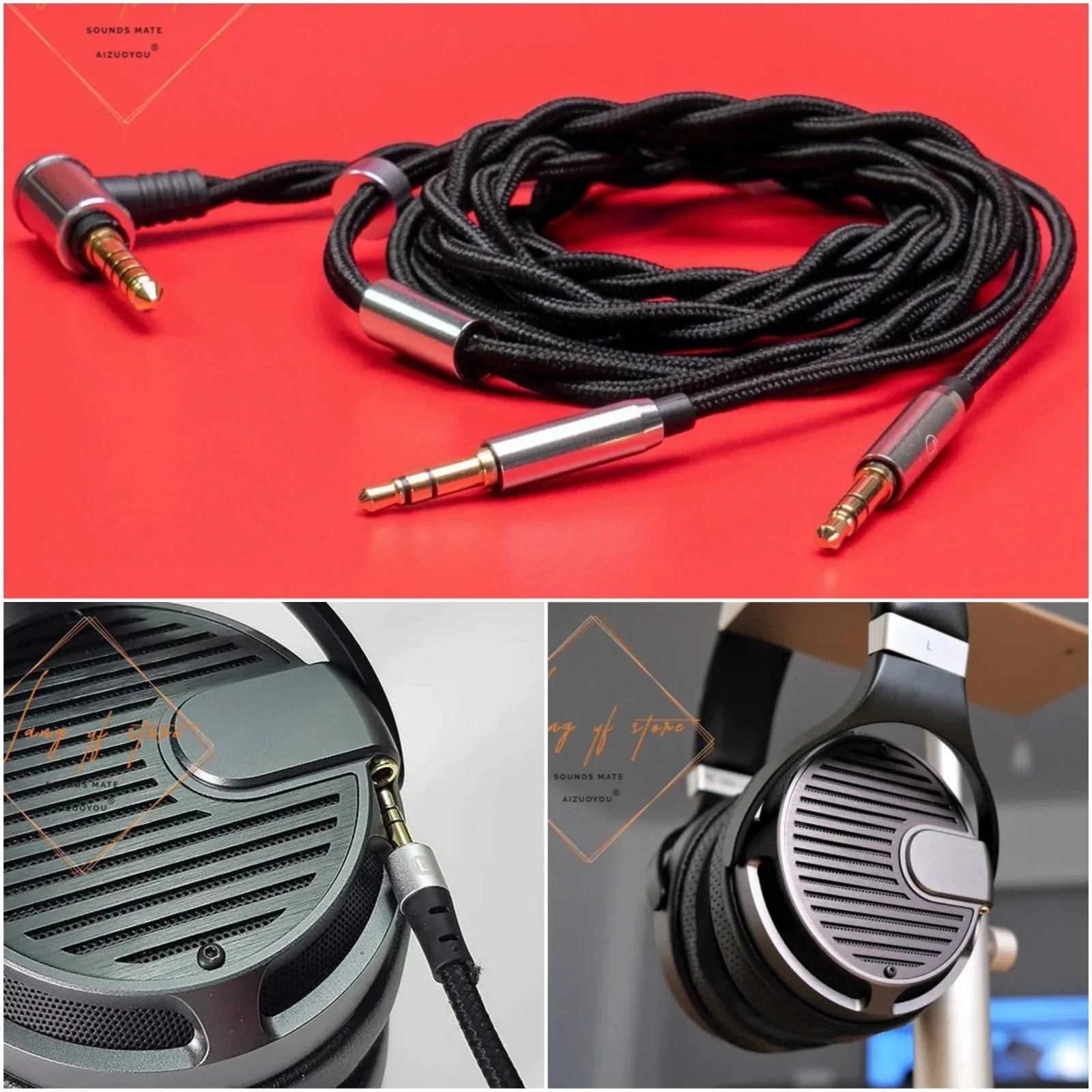 Accessories 2.5mm 4.4mm Balanced Audio Cable For Quad ERA1 ERA 1 Headphone Dual 3.5mm Plugs 6.35mm Stereo 4Pin XLR OFC Line Wire TRRS