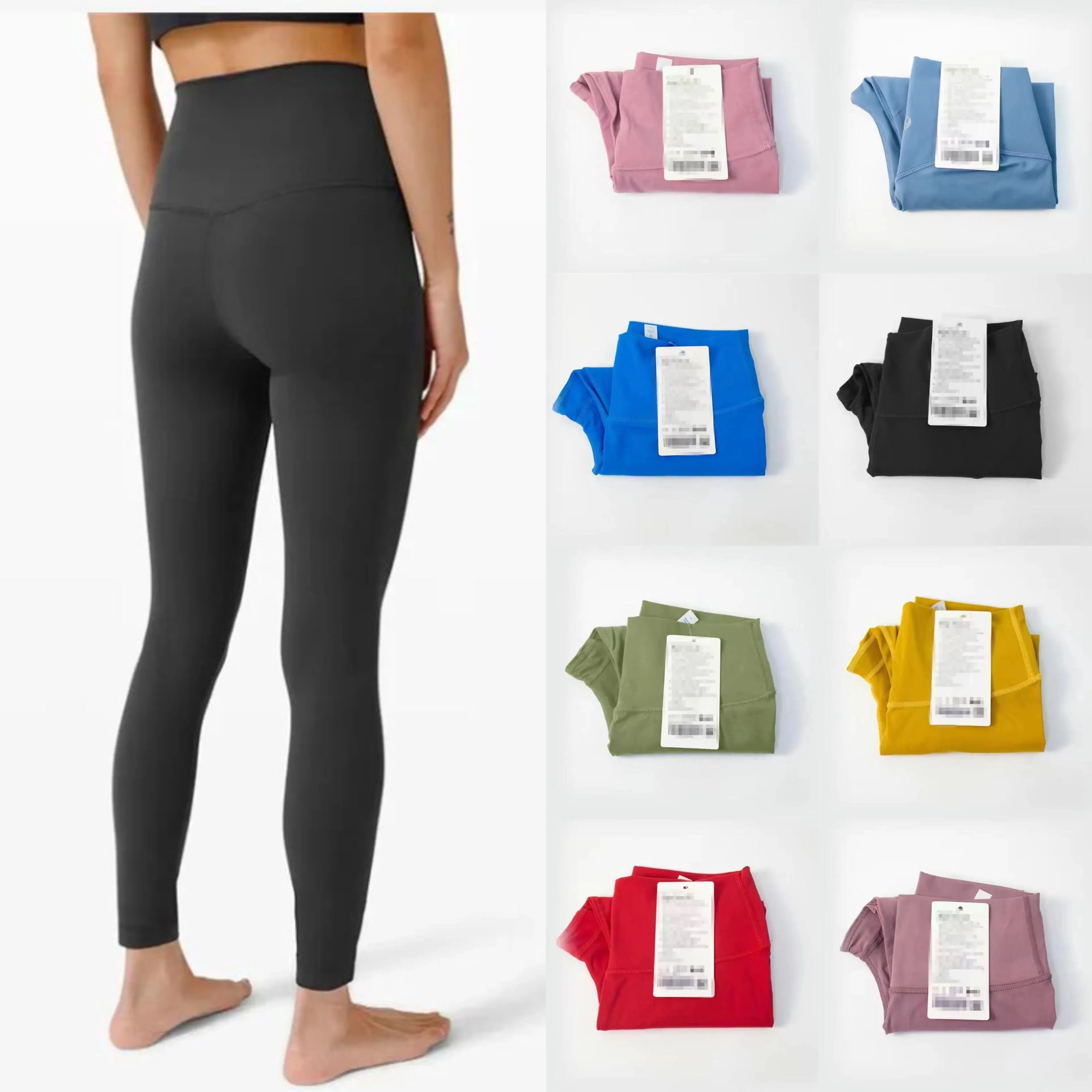 Clothes LL High Waist Yoga Women Push-Up Fiess Leggings Soft Elastic Hip Lift T-Shaped Sports Pants Running Training Lady 22 Colors Top Top