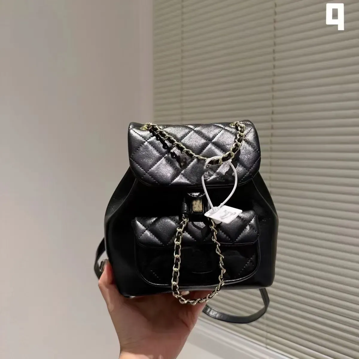 CHANEL Black Quilted Backpack with Gold Accents Chanel Small Urban Spirit Backpack 17K Black Quilted  main image 2