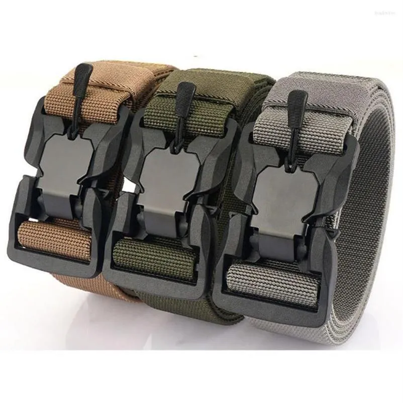 Riemen functie quick-release duurzame jacht tactische riem magnetische gesp tailleband canvas nylon heren militaire riem281r