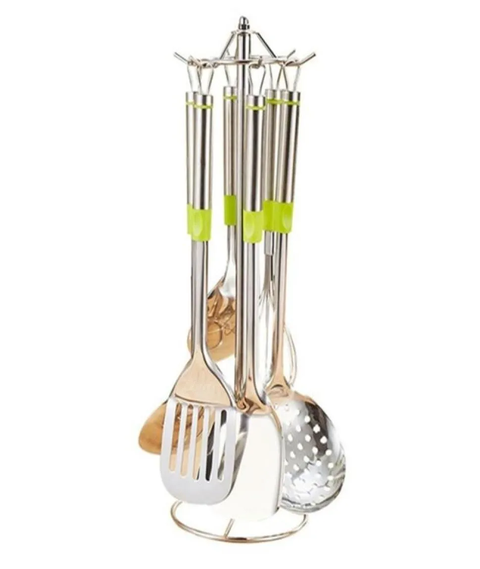 Accessori da cucina per casa 7 PC set utensili da cottura in acciaio inossidabile set spatola pala gadget t2003234535773