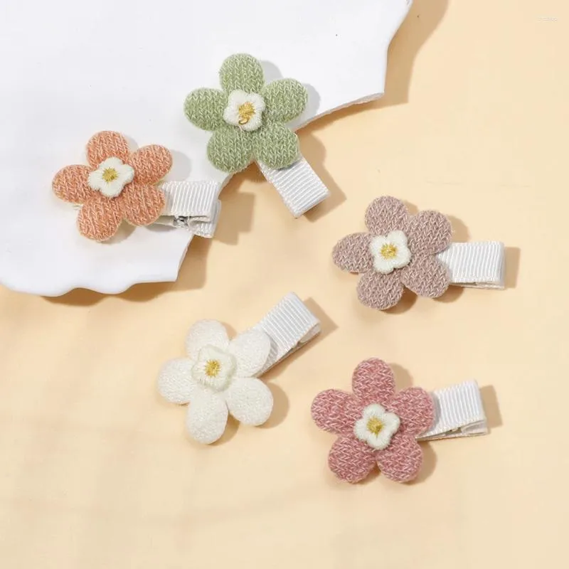 Hair Accessories Baby For Born Toddler Kids Girl Boy Hairpin Cute Knitted Flower Clip Sweet Princess Gift Clips