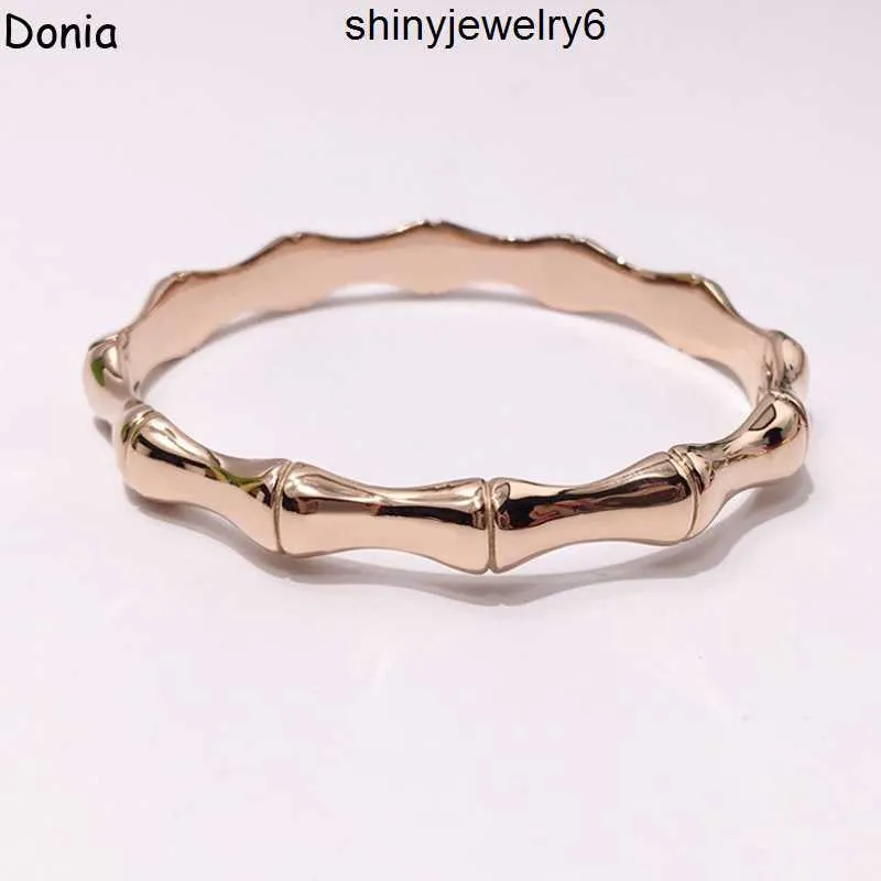Donia Jewelry Luxury bangle Exaggerated Glossy Bamboo Titanium Steel European Fashion Designer Gift Bracelet