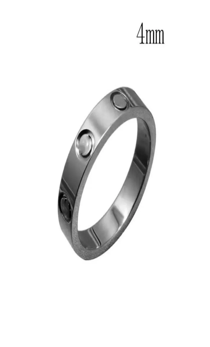 Bijoux de créateur de mode anneaux 4 mm 6 mm titanium en acier argenté Love Ring Jewelry for Lovers Couple Anneaux Gift Taille 5114459854