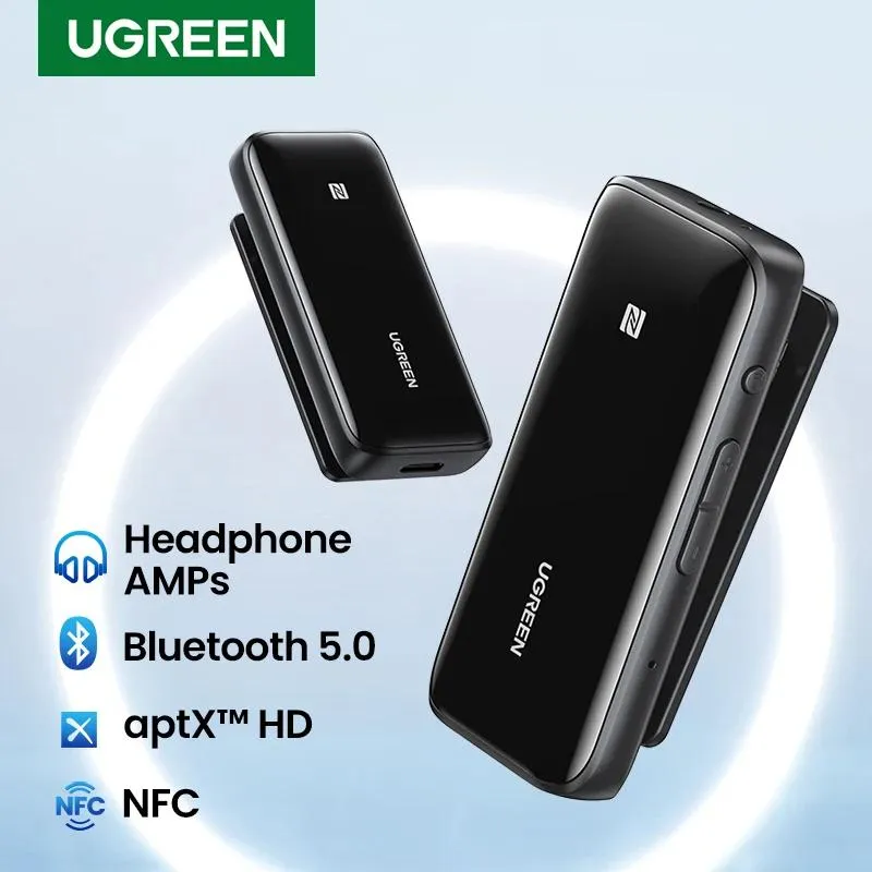 Anschlüsse UGreen Bluetooth 5.0 Empfänger USB DAC 3,5 mm drahtloser Audio -Kopfhörerverstärker NFC APTX HD QCC3034 Bluetooth 5.0 Adapter