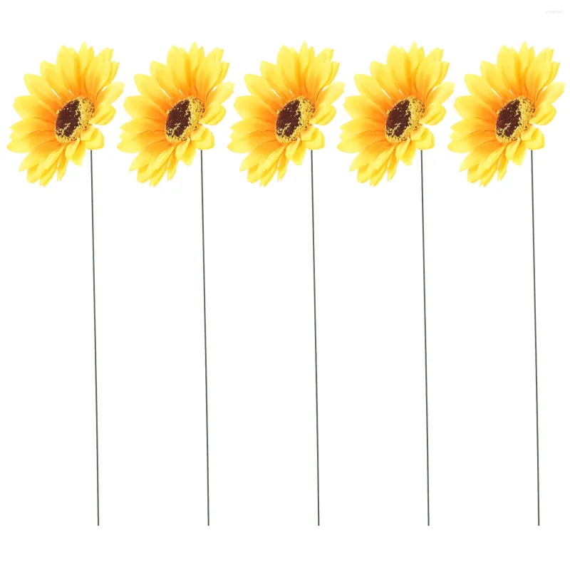 Fleurs décoratives 5 pcs Perceau de tournesol pelouse de fleur décor Plunger Stable Garden Pleak Sign INSERT Decoration