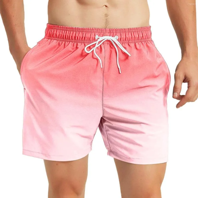 Shorts pour hommes printemps et d'été Couleur solide Gradient à crampons à séchage rapide Sinket Band Taille pour les tout-petits 7 hommes