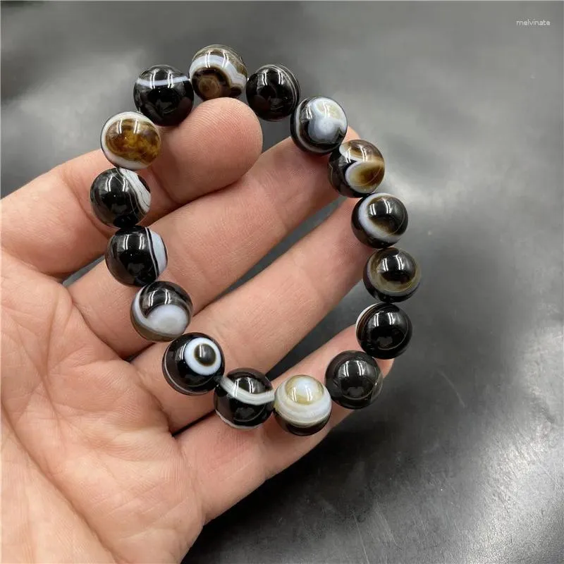 Pulseira de sardonyx de 12 mm