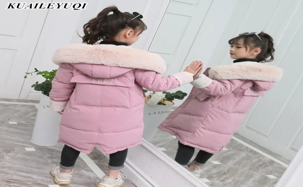 2019 New Fashion Girls clothing Winter Warm down Cotton Jackets Children Fur Collar Coats Girl Thickening Hooded kids Clothes MX196113794