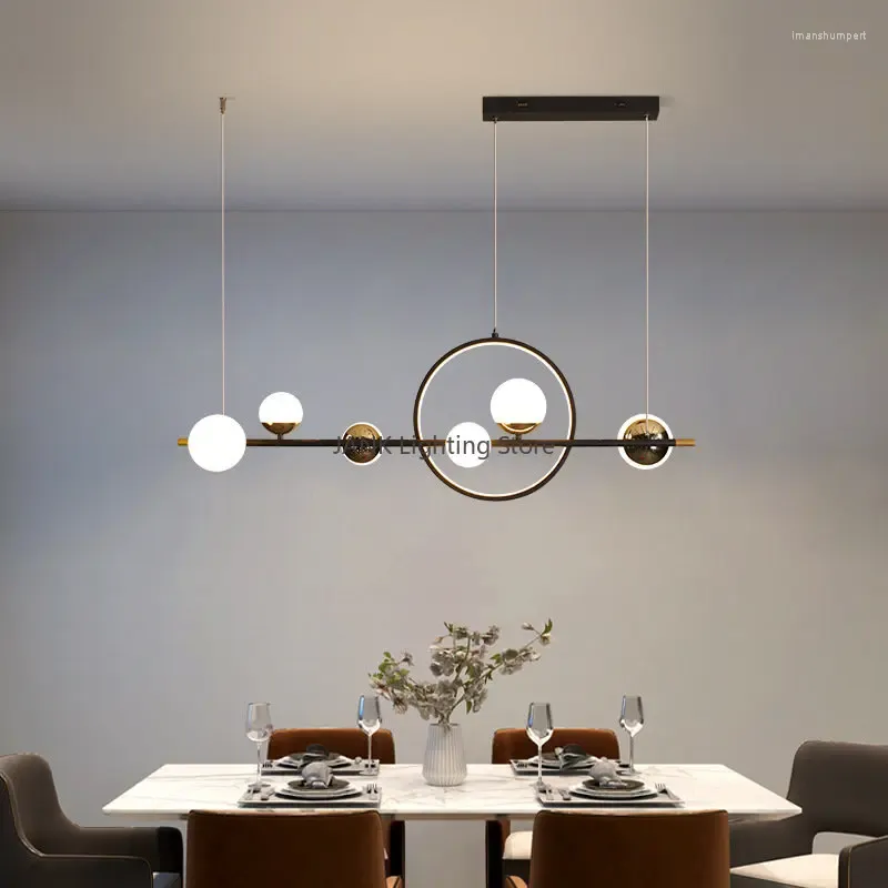 Kolye lambaları Nordic Modern Minimalist Uzun Strip Led Asma Lamba Yaratıcı Sihirli Fasulye Oturma Odası Restoran Bar Demir Sanat Işıkları