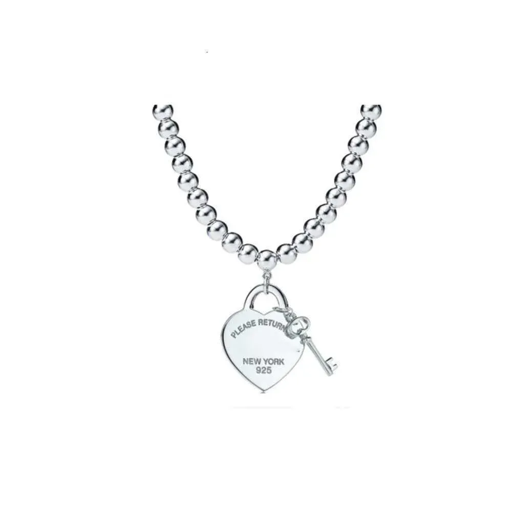 Designer Classic S925 Sterling Silver Heart Key Gold Plated Diamond Colar Diamond Love Pinging Collar Chainpxq0 pxq0