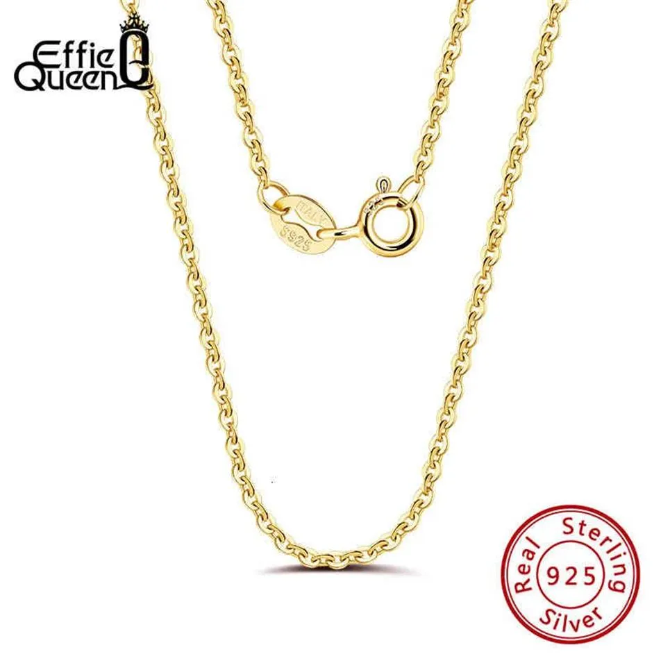 Effie Queen Italian 925 Srebrny łańcuch kablowy Naszyjnik wielokolorowy 45 cmnecklace dla wisiorka Kobieta Man Biżuter Prezent Whole SC06-G216p