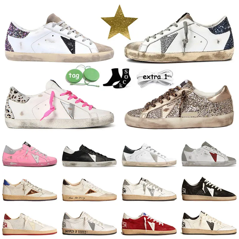 Luksusowa marka Golden Star Shoes Platform Treners Super Designer Dirty Old Mejczyczy skórzane gwiazdy piłki gwiazdy goses męskie tenisówki damskie buty na zewnątrz sporty na świeżym powietrzu